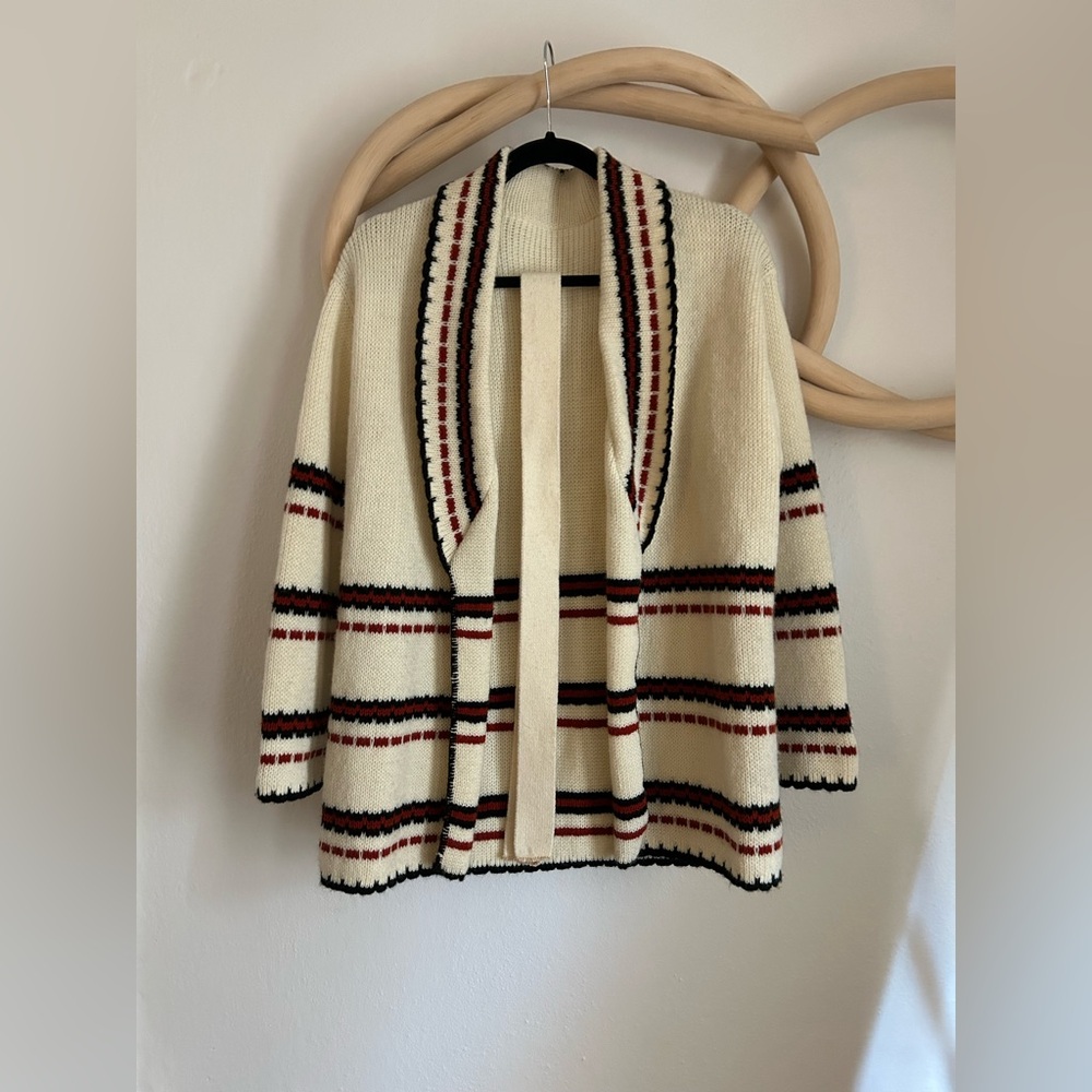 Vintage wrap shawl collar sweater